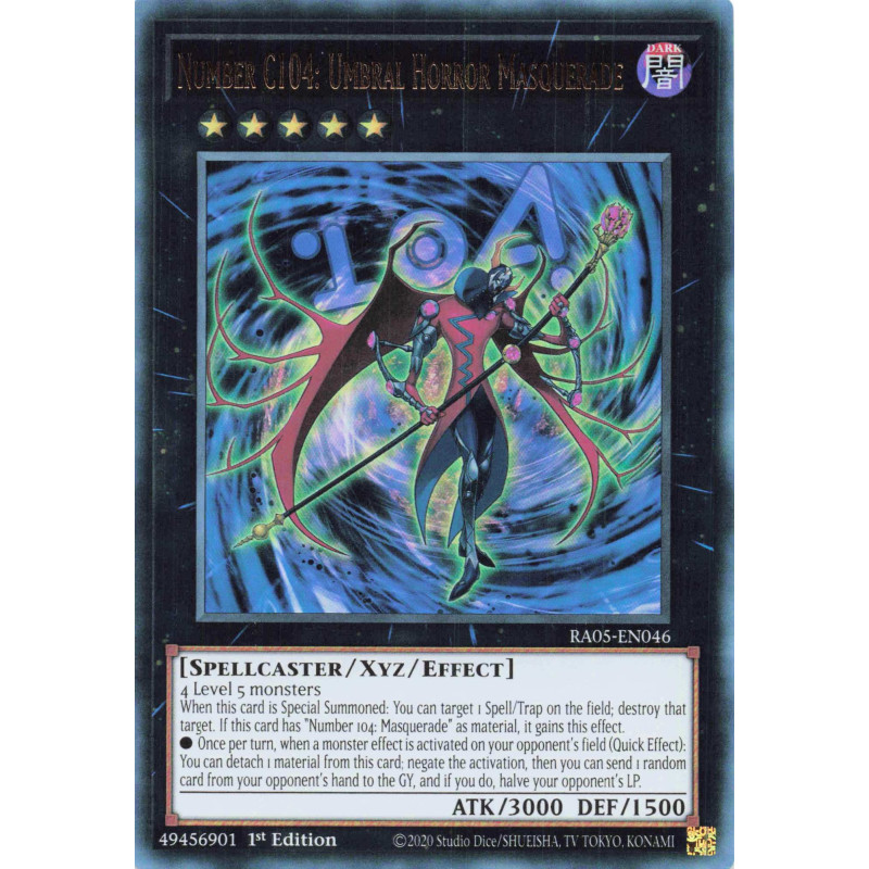 Yu-Gi-Oh TCG RA05-EN046 UR Number C104: Umbral Horror Masquerade Ultra Rare Rarity Collection 5