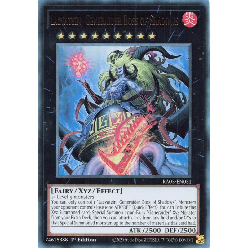 Yu-Gi-Oh TCG RA05-EN051 UR Laevatein, Generaider Boss of Shadows Ultra Rare Rarity Collection 5