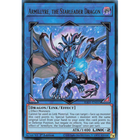 Yu-Gi-Oh TCG RA05-EN055 UR Armillyre, the Starleader Dragon Ultra Rare Rarity Collection 5