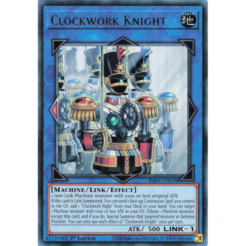 Yu-Gi-Oh TCG RA05-EN058 UR Clockwork Knight Ultra Rare Rarity Collection 5