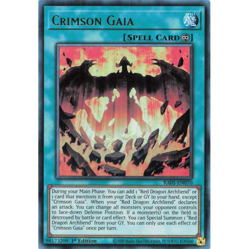 Yu-Gi-Oh TCG RA05-EN070 UR Crimson Gaia Ultra Rare Rarity Collection 5