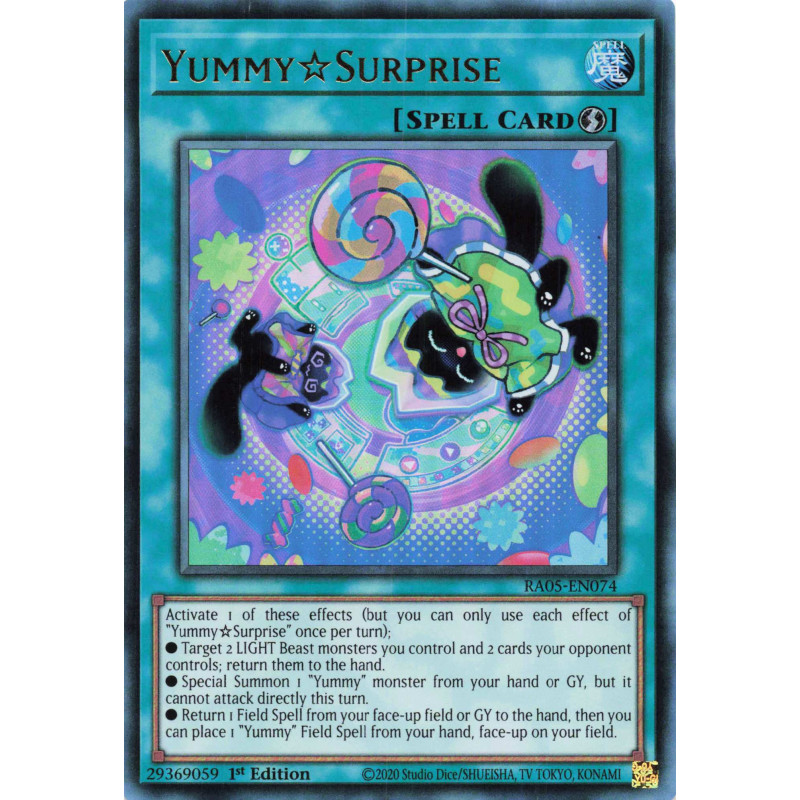 Yu-Gi-Oh TCG RA05-EN074 UR Yummy☆Surprise Ultra Rare Rarity Collection 5