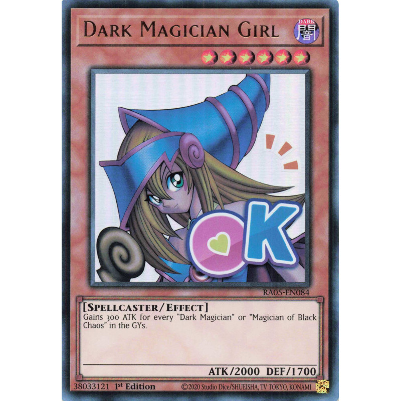 Yu-Gi-Oh TCG RA05-EN084 UR Dark Magician Girl (stamp artwork) Ultra Rare Rarity Collection 5