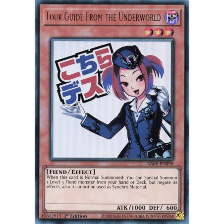 Yu-Gi-Oh TCG RA05-EN090 UR Tour Guide From the Underworld (stamp artwork) Ultra Rare Rarity Collection 5