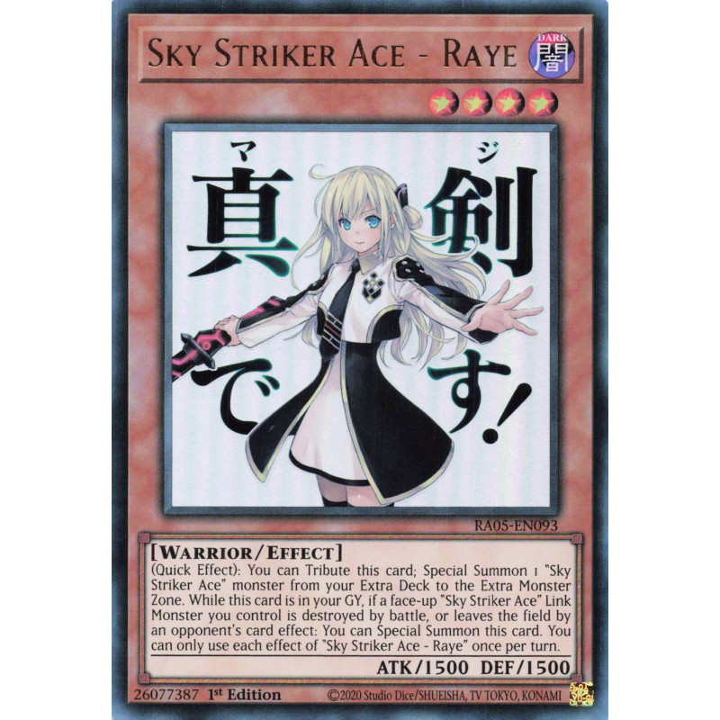 Yu-Gi-Oh TCG RA05-EN093 UR Sky Striker Ace - Raye (stamp artwork) Ultra Rare Rarity Collection 5