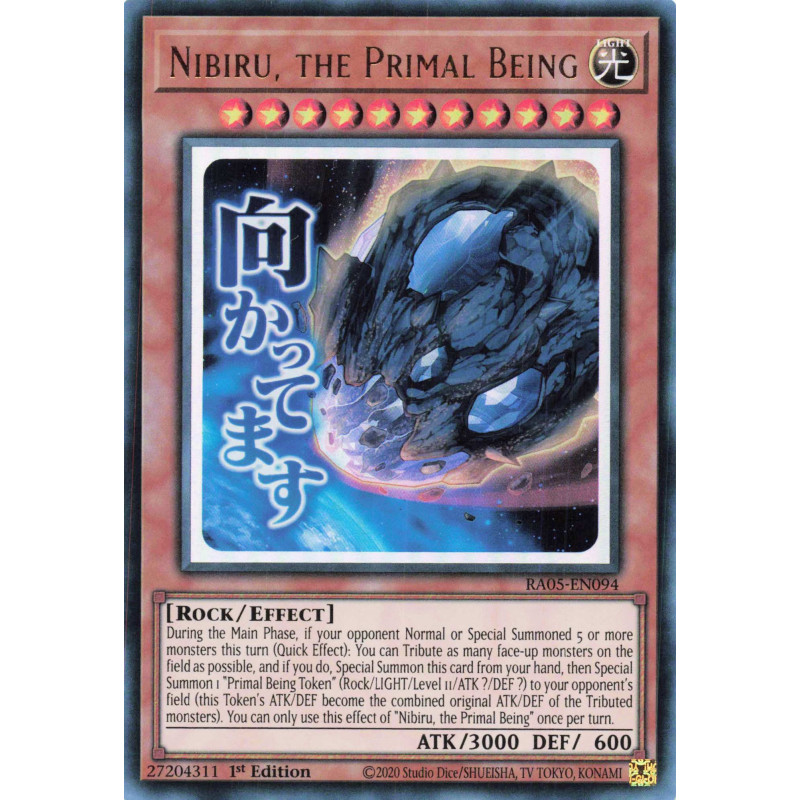 Yu-Gi-Oh TCG RA05-EN094 UR Nibiru, the Primal Being (stamp artwork) Ultra Rare Rarity Collection 5