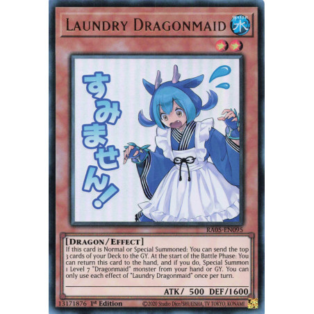 Yu-Gi-Oh TCG RA05-EN095 UR Laundry Dragonmaid (stamp artwork) Ultra Rare Rarity Collection 5