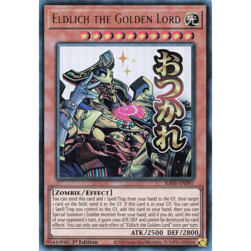 Yu-Gi-Oh TCG RA05-EN097 UR Eldlich the Golden Lord (stamp artwork) Ultra Rare Rarity Collection 5