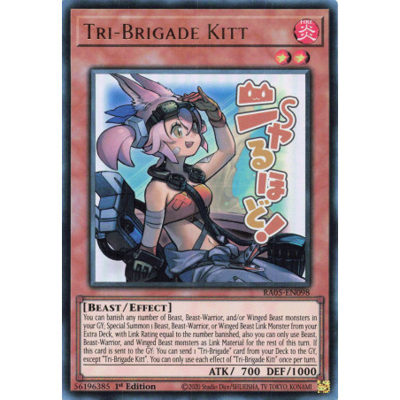 Yu-Gi-Oh TCG RA05-EN098 UR Tri-Brigade Kitt (stamp artwork) Ultra Rare Rarity Collection 5