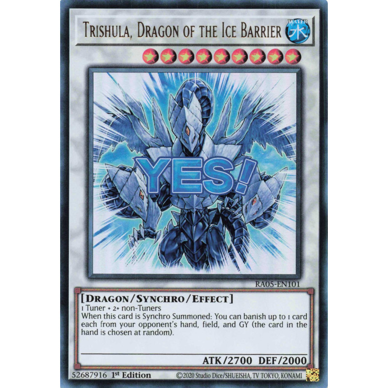 Yu-Gi-Oh TCG RA05-EN101 UR Trishula, Dragon of the Ice Barrier (stamp artwork) Ultra Rare Rarity Collection 5