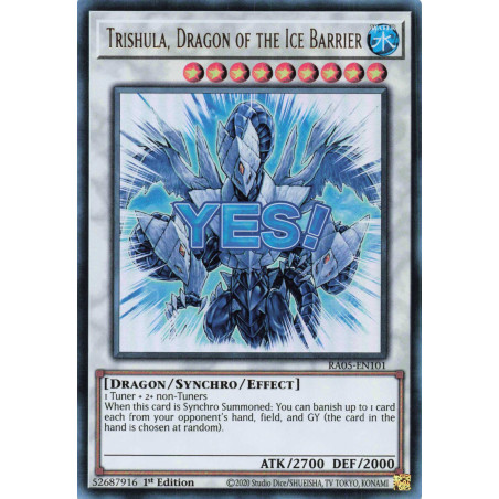 Yu-Gi-Oh TCG RA05-EN101 UR Trishula, Dragon of the Ice Barrier (stamp artwork) Ultra Rare Rarity Collection 5