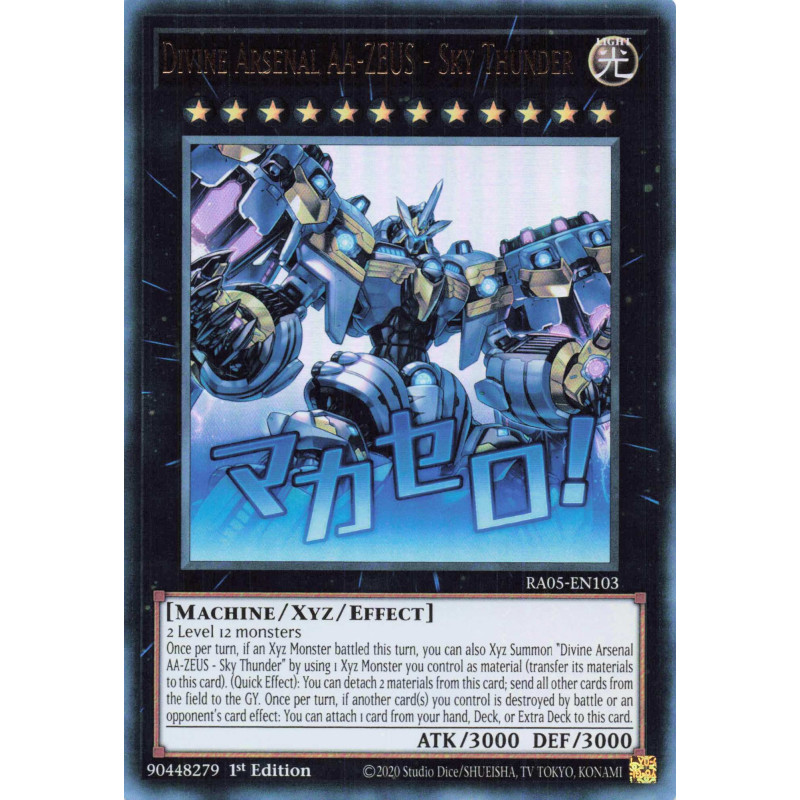 Yu-Gi-Oh TCG RA05-EN103 UR Divine Arsenal AA-ZEUS - Sky Thunder (stamp artwork) Ultra Rare Rarity Collection 5