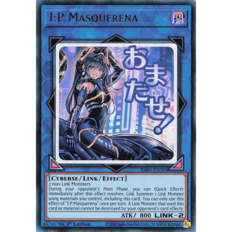 Yu-Gi-Oh TCG RA05-EN105 UR I:P Masquerena (stamp artwork) Ultra Rare Rarity Collection 5