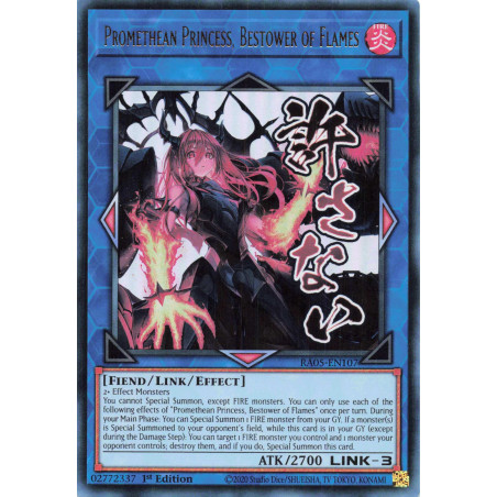 Yu-Gi-Oh TCG RA05-EN107 UR Promethean Princess, Bestower of Flames (stamp artwork) Ultra Rare Rarity Collection 5
