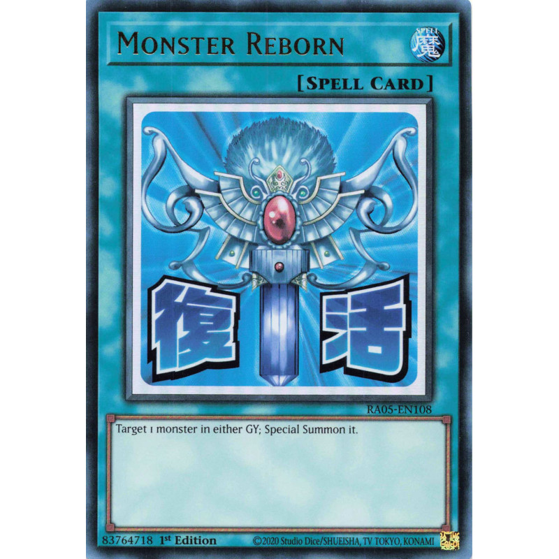 Yu-Gi-Oh TCG RA05-EN108 UR Monster Reborn (stamp artwork) Ultra Rare Rarity Collection 5