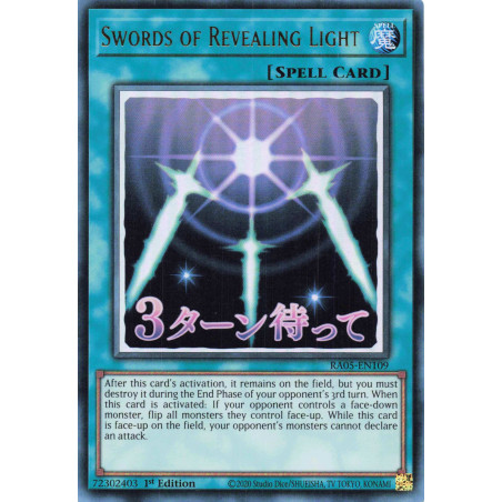 Yu-Gi-Oh TCG RA05-EN109 UR Swords of Revealing Light (stamp artwork) Ultra Rare Rarity Collection 5