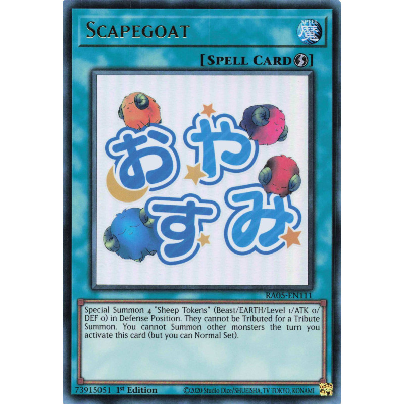Yu-Gi-Oh TCG RA05-EN111 UR Scapegoat (stamp artwork) Ultra Rare Rarity Collection 5