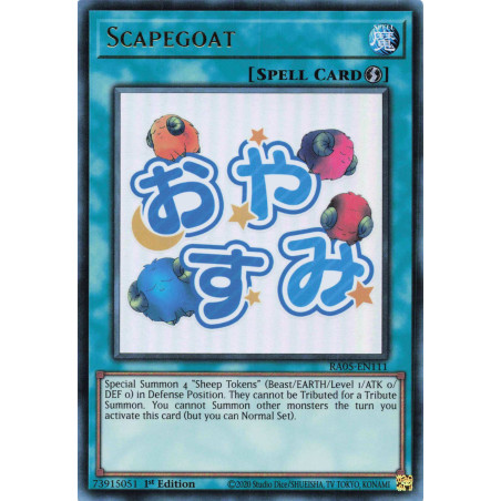 Yu-Gi-Oh TCG RA05-EN111 UR Scapegoat (stamp artwork) Ultra Rare Rarity Collection 5