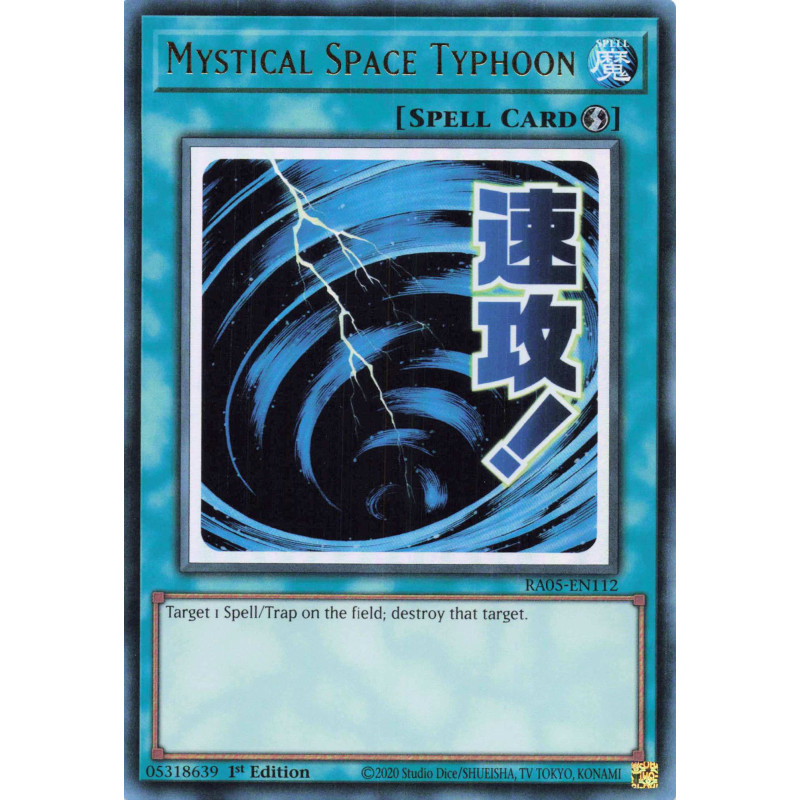 Yu-Gi-Oh TCG RA05-EN112 UR Mystical Space Typhoon (stamp artwork) Ultra Rare Rarity Collection 5