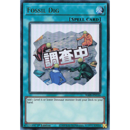 Yu-Gi-Oh TCG RA05-EN116 UR Fossil Dig (stamp artwork) Ultra Rare Rarity Collection 5