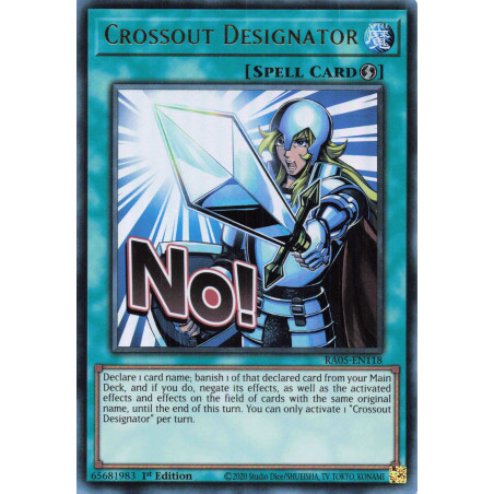 Yu-Gi-Oh TCG RA05-EN118 UR Crossout Designator (stamp artwork) Ultra Rare Rarity Collection 5