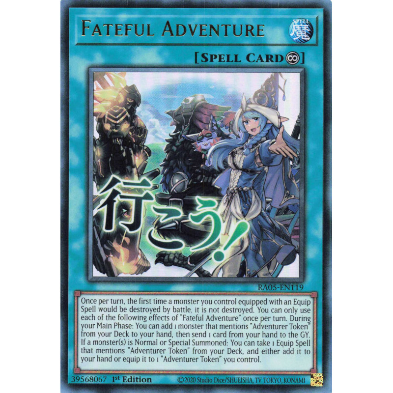 Yu-Gi-Oh TCG RA05-EN119 UR Fateful Adventure (stamp artwork) Ultra Rare Rarity Collection 5