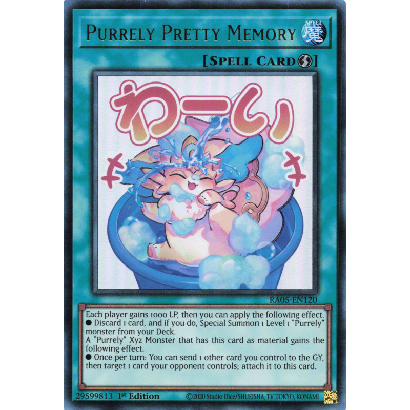 Yu-Gi-Oh TCG RA05-EN120 UR Purrely Pretty Memory (stamp artwork) Ultra Rare Rarity Collection 5