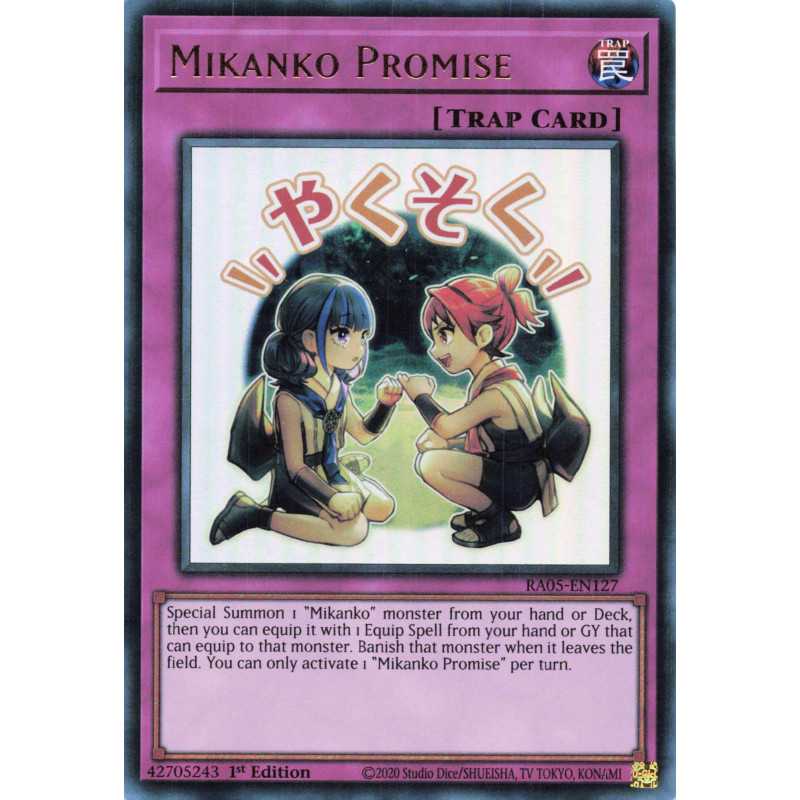 Yu-Gi-Oh TCG RA05-EN127 UR Mikanko Promise (stamp artwork) Ultra Rare Rarity Collection 5