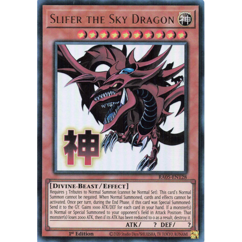 Yu-Gi-Oh TCG RA05-EN128 UR Slifer the Sky Dragon (stamp artwork) Ultra Rare Rarity Collection 5