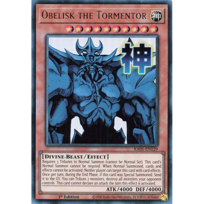 Yu-Gi-Oh TCG RA05-EN129 UR Obelisk the Tormentor (stamp artwork) Ultra Rare Rarity Collection 5