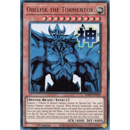 Yu-Gi-Oh TCG RA05-EN129 UR Obelisk the Tormentor (stamp artwork) Ultra Rare Rarity Collection 5