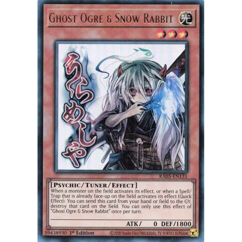 Yu-Gi-Oh TCG RA05-EN131 UR Ghost Ogre & Snow Rabbit (stamp artwork) Ultra Rare Rarity Collection 5