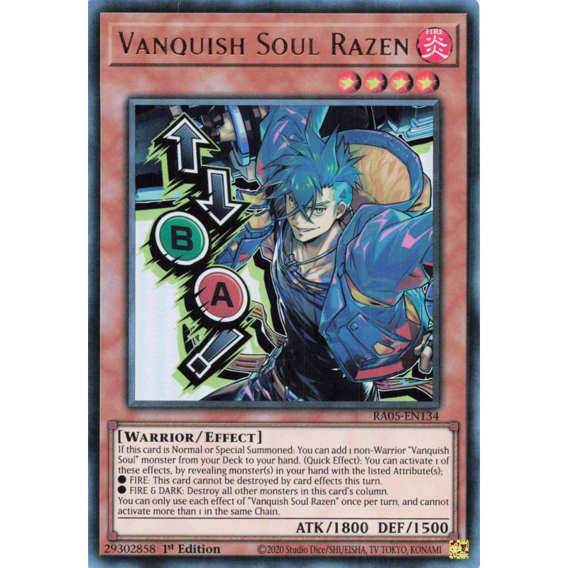 Yu-Gi-Oh TCG RA05-EN134 UR Vanquish Soul Razen (stamp artwork) Ultra Rare Rarity Collection 5