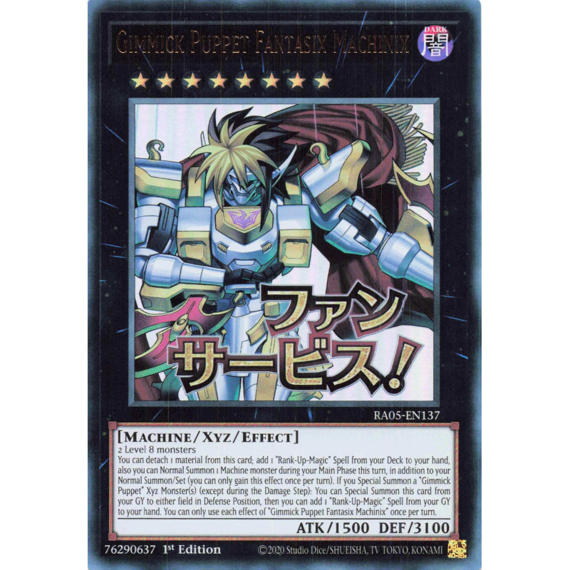 Yu-Gi-Oh TCG RA05-EN137 UR Gimmick Puppet Fantasix Machinix (stamp artwork) Ultra Rare Rarity Collection 5