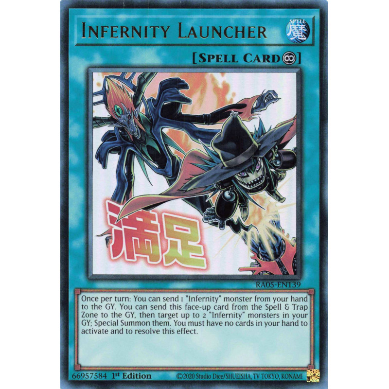 Yu-Gi-Oh TCG RA05-EN139 UR Infernity Launcher (stamp artwork) Ultra Rare Rarity Collection 5