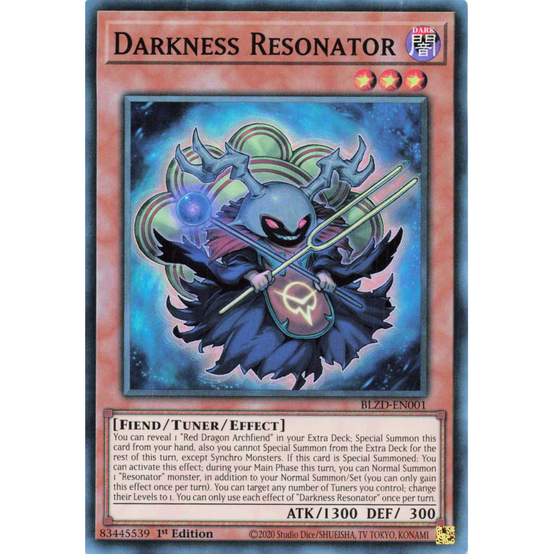 Yu-Gi-Oh TCG BLZD-EN001 SR Darkness Resonator Blazing Dominion