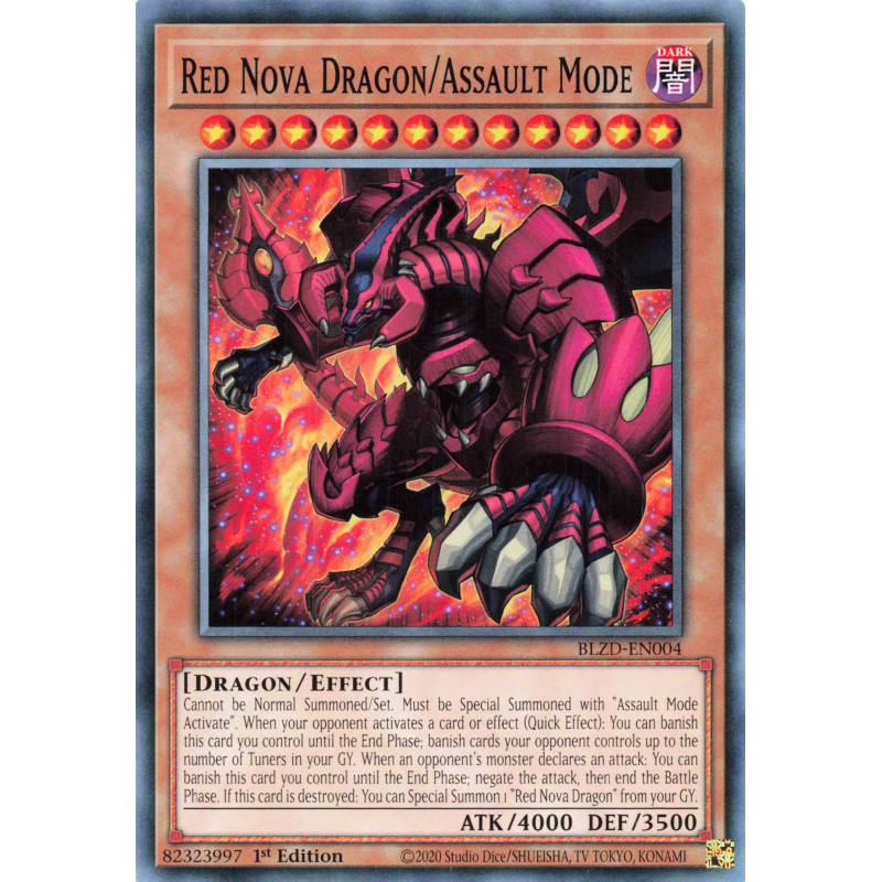 Yu-Gi-Oh TCG BLZD-EN004 C Red Nova Dragon/Assault Mode Blazing Dominion