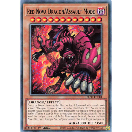 Yu-Gi-Oh TCG BLZD-EN004 C Red Nova Dragon/Assault Mode Blazing Dominion