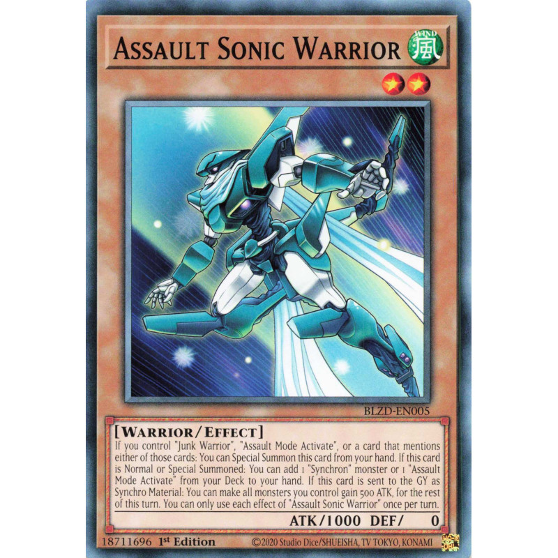 Yu-Gi-Oh TCG BLZD-EN005 C Assault Sonic Warrior Blazing Dominion