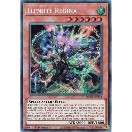 Yu-Gi-Oh TCG BLZD-EN014 SE Elfnote Regina Blazing Dominion