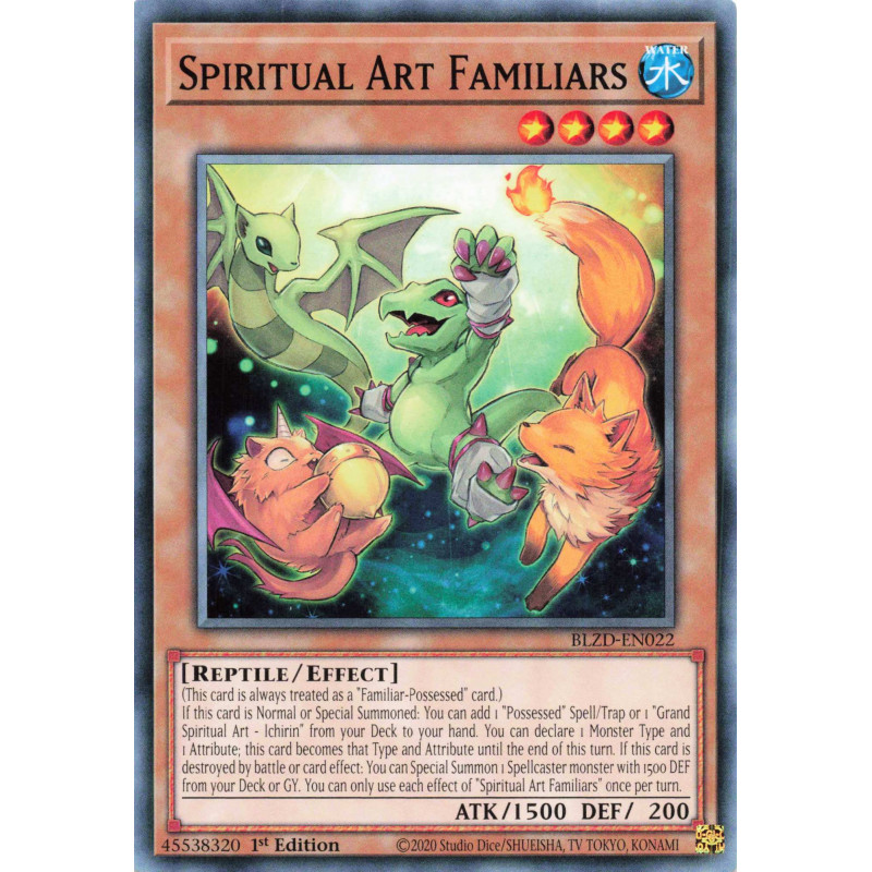 Yu-Gi-Oh TCG BLZD-EN022 C Spiritual Art Familiars Blazing Dominion