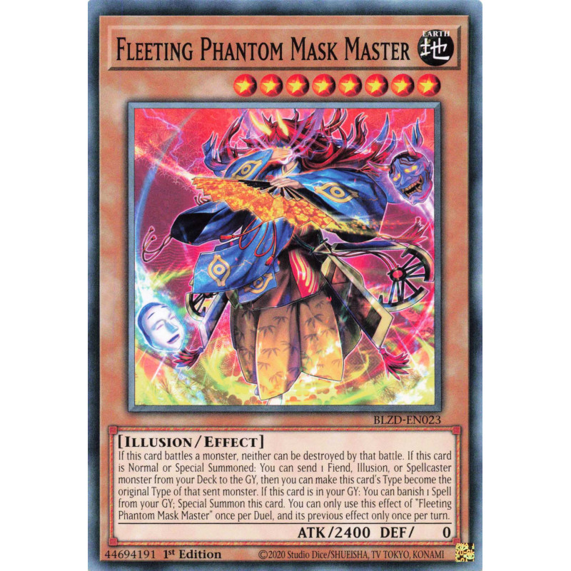 Yu-Gi-Oh TCG BLZD-EN023 C Fleeting Phantom Mask Master Blazing Dominion