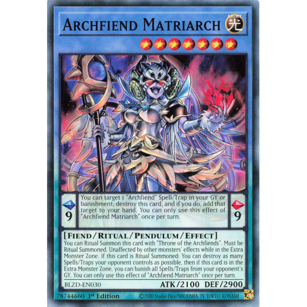 Yu-Gi-Oh TCG BLZD-EN030 C Archfiend Matriarch Blazing Dominion
