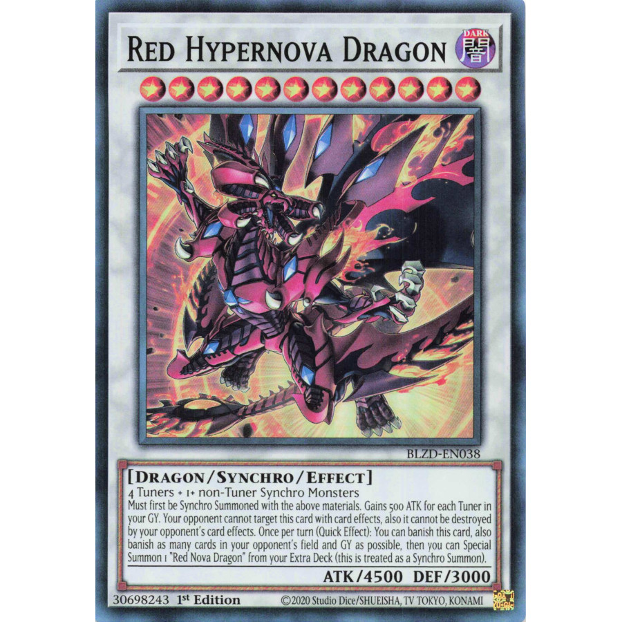 Yu-Gi-Oh TCG BLZD-EN038 SR Red Hypernova Dragon Blazing Dominion