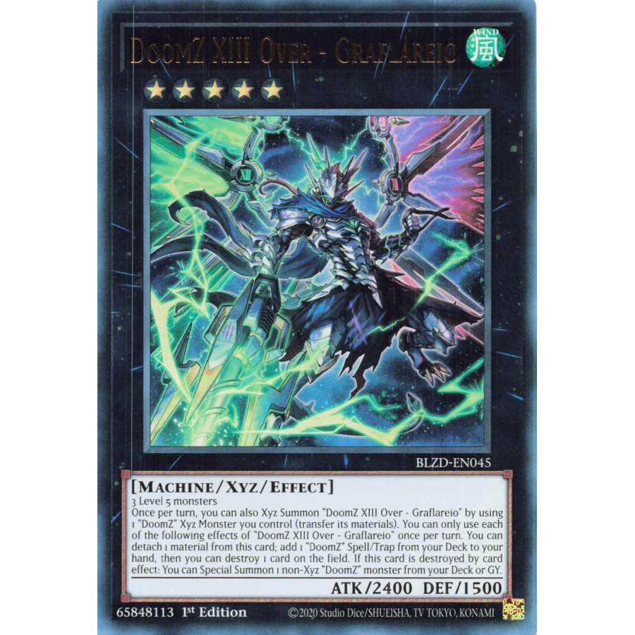 Yu-Gi-Oh TCG BLZD-EN045 UR DoomZ XIII Over - Graflareio Blazing Dominion