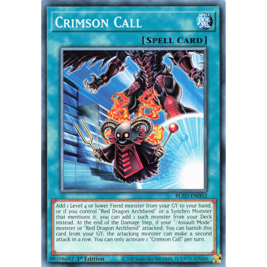 Yu-Gi-Oh TCG BLZD-EN052 C Crimson Call Blazing Dominion