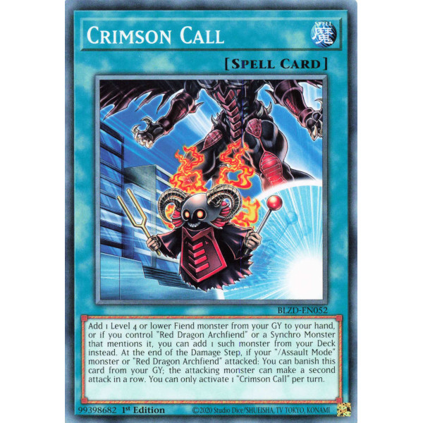 Yu-Gi-Oh TCG BLZD-EN052 C Crimson Call Blazing Dominion