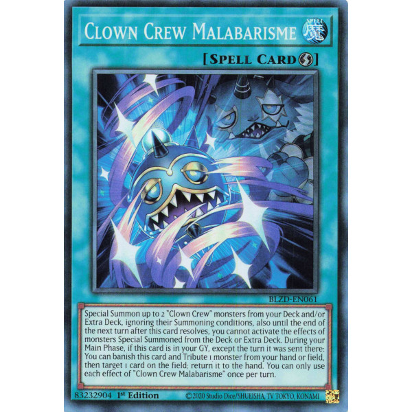 Yu-Gi-Oh TCG BLZD-EN061 SR Clown Crew Malabarisme Blazing Dominion