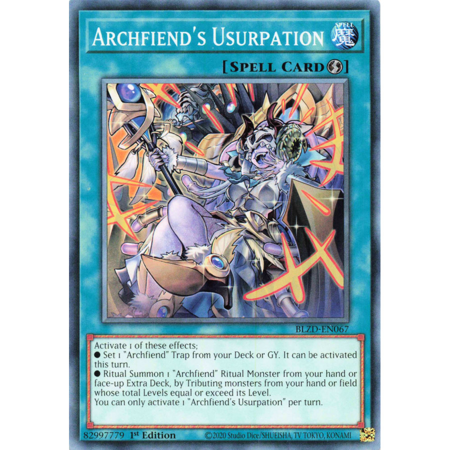 Yu-Gi-Oh TCG BLZD-EN067 C Archfiend's Usurpation Blazing Dominion