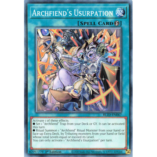 Yu-Gi-Oh TCG BLZD-EN067 C Archfiend's Usurpation Blazing Dominion